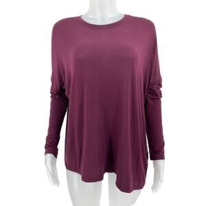 Athleta Berry Athletic Athleisure Asymmetrical Hem Long Sleeve Women's Top XS
